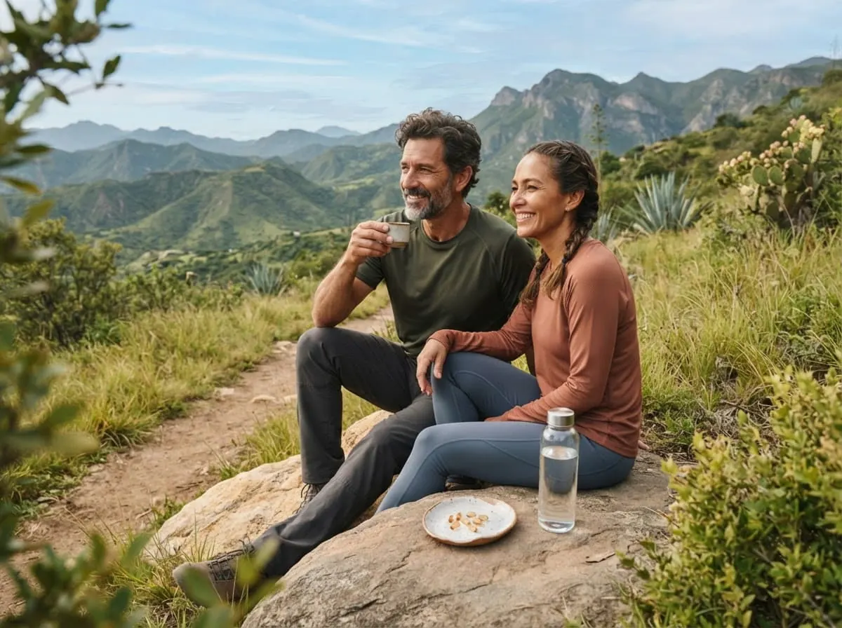 Persona haciendo senderismo en un paisaje latinoamericano
