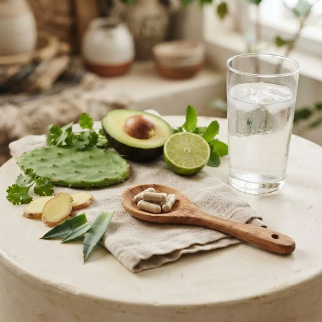 Caja de cápsulas de suplemento natural